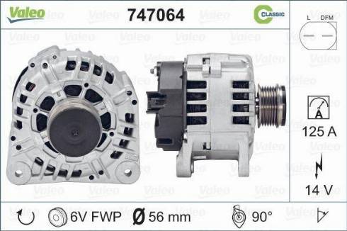 Valeo 747064 - Генератор vvparts.bg