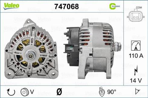 Valeo 747068 - Генератор vvparts.bg