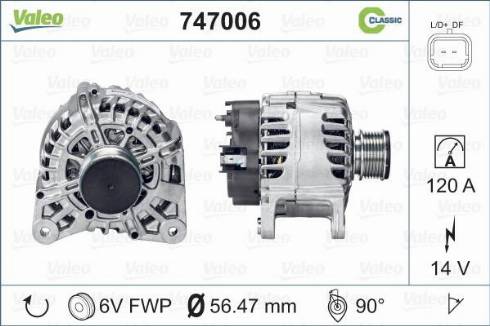 Valeo 747006 - Генератор vvparts.bg