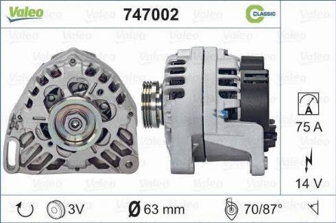 Valeo 747002 - Генератор vvparts.bg