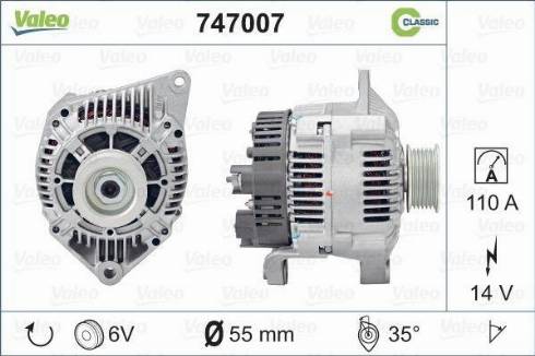 Valeo 747007 - Генератор vvparts.bg