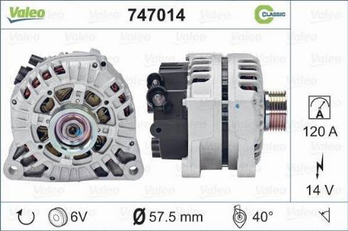 Valeo 747014 - Генератор vvparts.bg