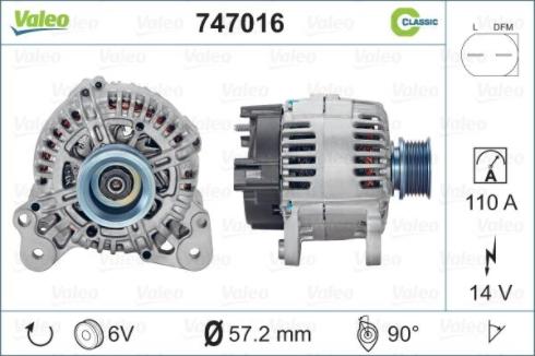 Valeo 747016 - Генератор vvparts.bg