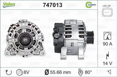 Valeo 747013 - Генератор vvparts.bg