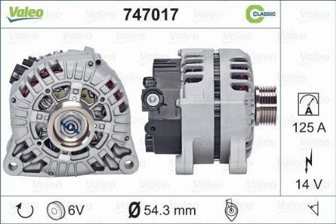 Valeo 747017 - Генератор vvparts.bg