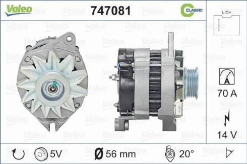 Valeo 747081 - Генератор vvparts.bg