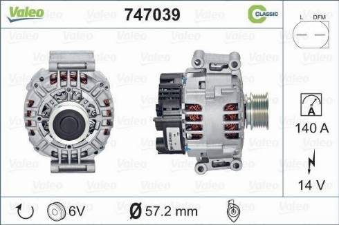 Valeo 747039 - Генератор vvparts.bg