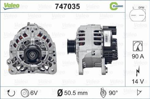 Valeo 747035 - Генератор vvparts.bg