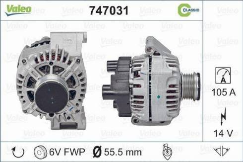 Valeo 747031 - Генератор vvparts.bg