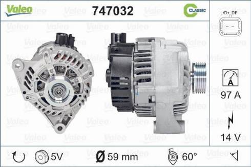 Valeo 747032 - Генератор vvparts.bg