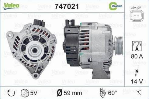 Valeo 747021 - Генератор vvparts.bg