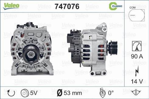 Valeo 747076 - Генератор vvparts.bg