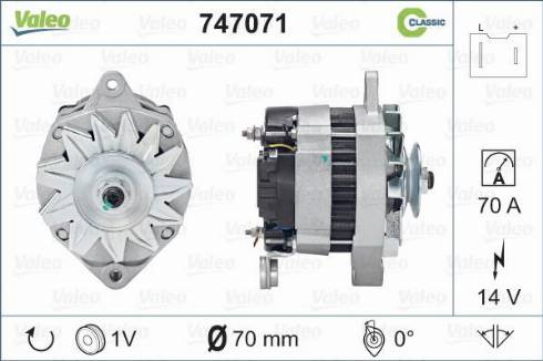 Valeo 747071 - Генератор vvparts.bg