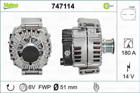 Valeo 747114 - Генератор vvparts.bg