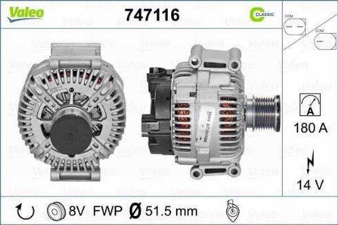 Valeo 747116 - Генератор vvparts.bg