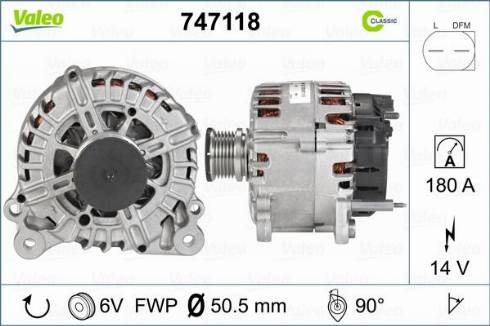 Valeo 747118 - Генератор vvparts.bg