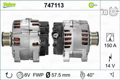 Valeo 747113 - Генератор vvparts.bg