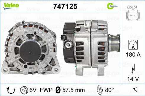 Valeo 747125 - Генератор vvparts.bg