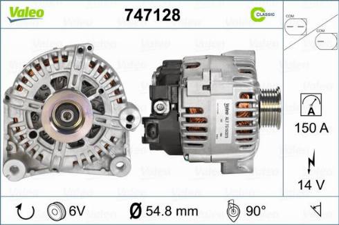 Valeo 747128 - Генератор vvparts.bg