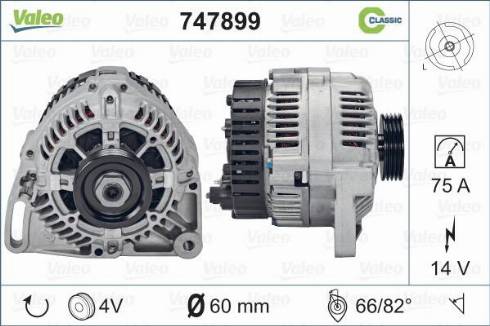 Valeo 747899 - Генератор vvparts.bg