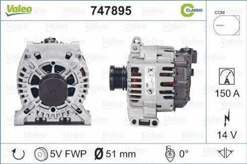 Valeo 747895 - Генератор vvparts.bg