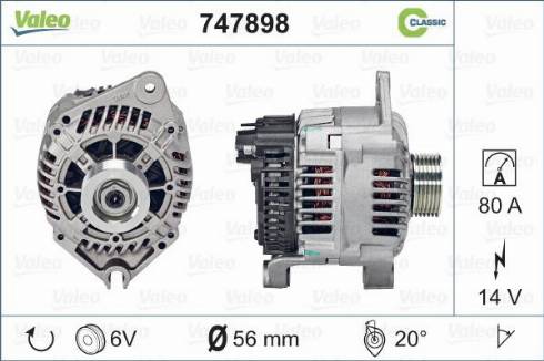 Valeo 747898 - Генератор vvparts.bg