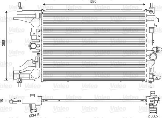 Valeo 701594 - Радиатор, охлаждане на двигателя vvparts.bg