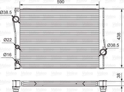 Valeo 701549 - Радиатор, охлаждане на двигателя vvparts.bg