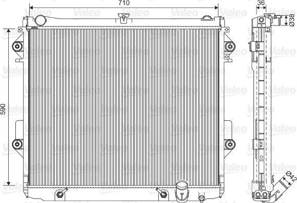 Valeo 701552 - Радиатор, охлаждане на двигателя vvparts.bg