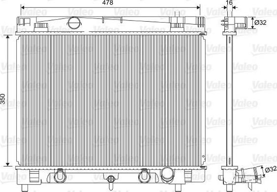 Valeo 701568 - Радиатор, охлаждане на двигателя vvparts.bg