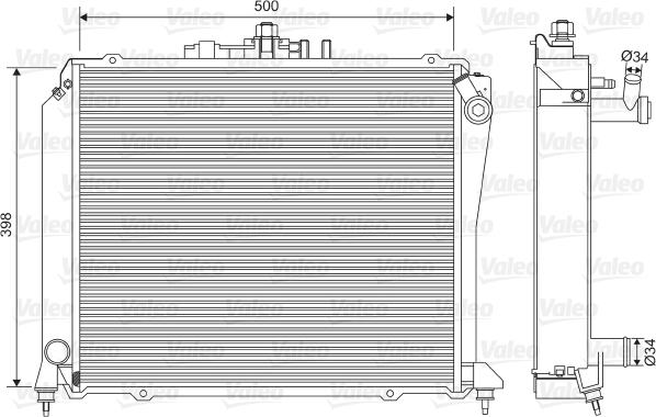 Valeo 701584 - Радиатор, охлаждане на двигателя vvparts.bg