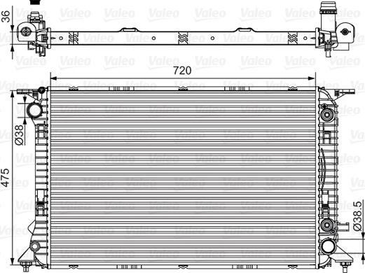 Valeo 701537 - Радиатор, охлаждане на двигателя vvparts.bg