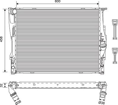 Valeo 701576 - Радиатор, охлаждане на двигателя vvparts.bg