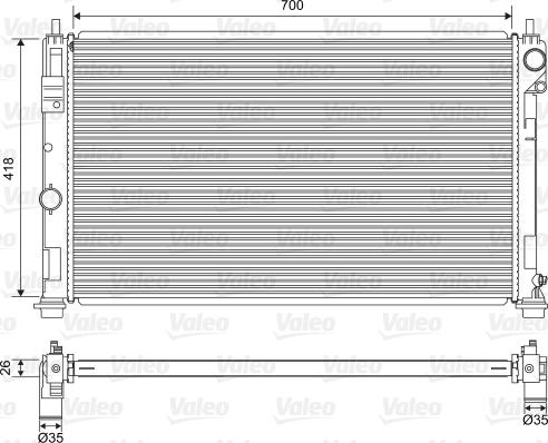 Valeo 701571 - Радиатор, охлаждане на двигателя vvparts.bg