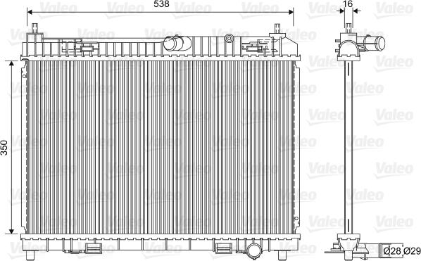 Valeo 701603 - Радиатор, охлаждане на двигателя vvparts.bg