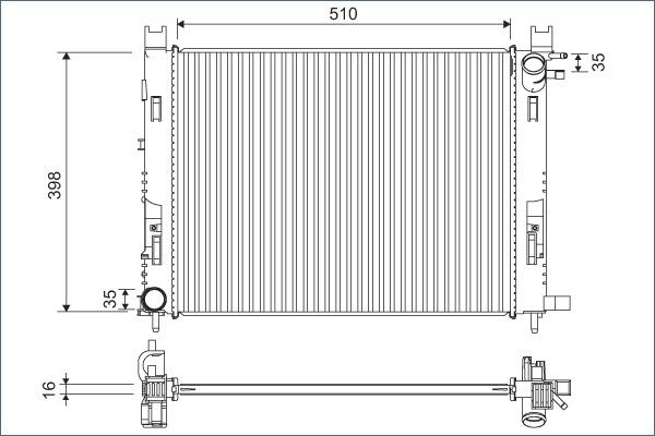 Valeo 701120 - Радиатор, охлаждане на двигателя vvparts.bg