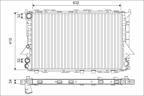 Valeo 701170 - Радиатор, охлаждане на двигателя vvparts.bg