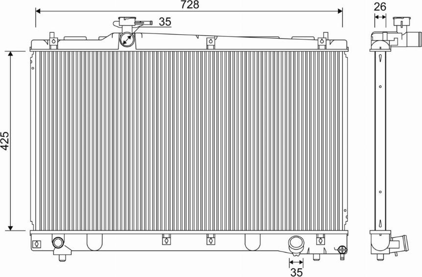 Valeo 701348 - Радиатор, охлаждане на двигателя vvparts.bg