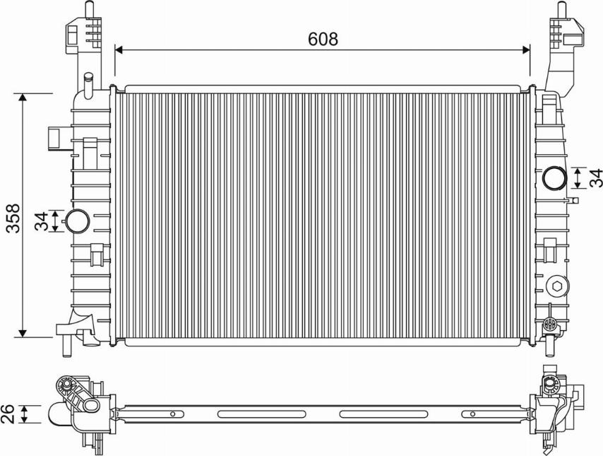 Valeo 701332 - Радиатор, охлаждане на двигателя vvparts.bg