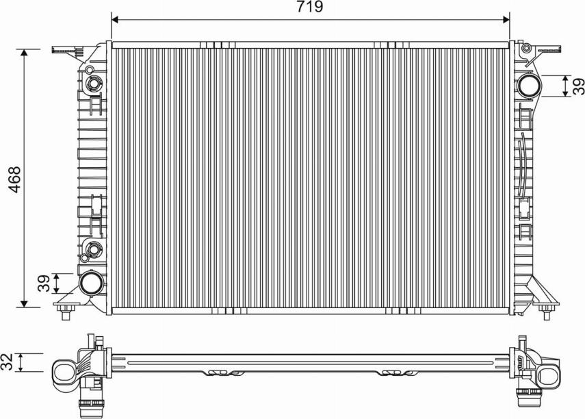 Valeo 701228 - Радиатор, охлаждане на двигателя vvparts.bg