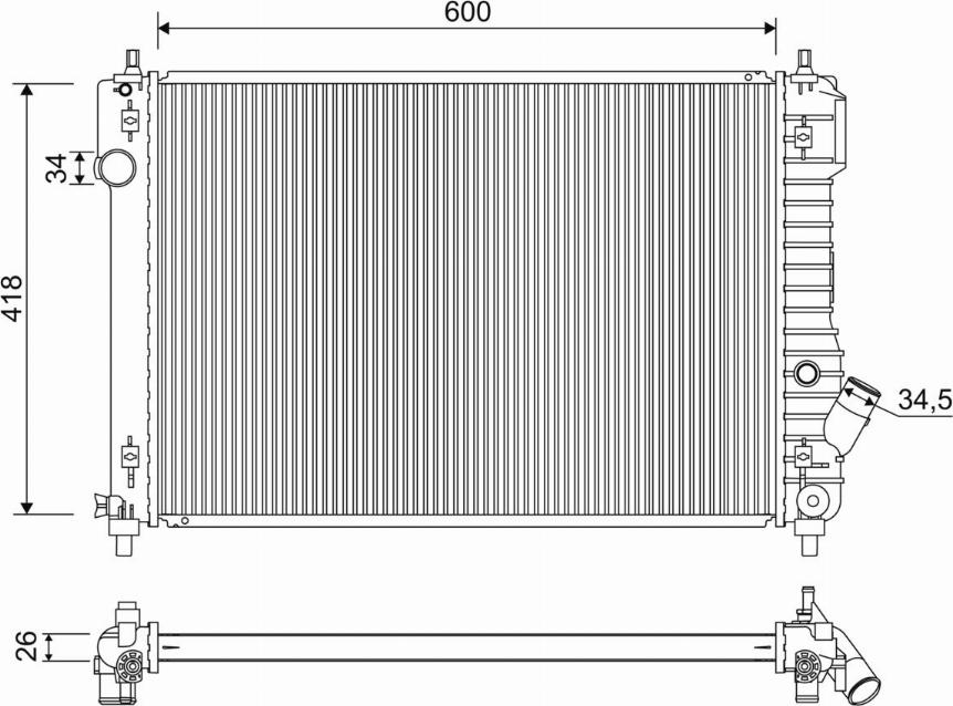 Valeo 701276 - Радиатор, охлаждане на двигателя vvparts.bg