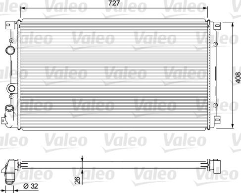 Valeo 701725 - Радиатор, охлаждане на двигателя vvparts.bg