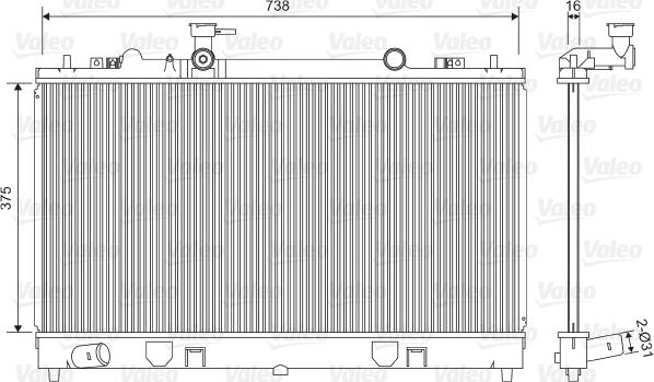 Valeo 734410 - Радиатор, охлаждане на двигателя vvparts.bg