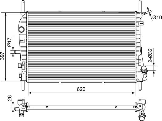 Valeo 734699 - Радиатор, охлаждане на двигателя vvparts.bg