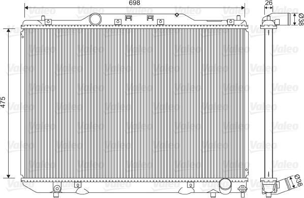 Valeo 734850 - Радиатор, охлаждане на двигателя vvparts.bg