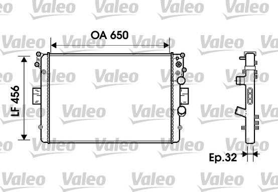 Valeo 734231 - Радиатор, охлаждане на двигателя vvparts.bg