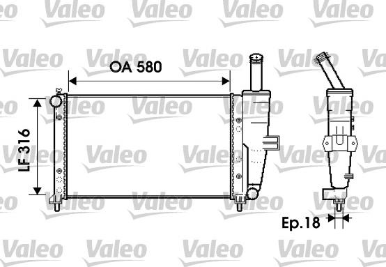 Valeo 734225 - Радиатор, охлаждане на двигателя vvparts.bg