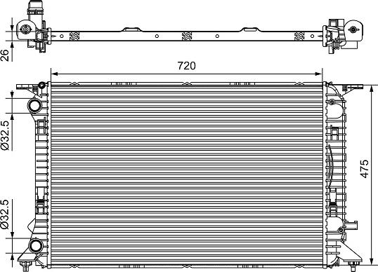 Valeo 735471 - Радиатор, охлаждане на двигателя vvparts.bg