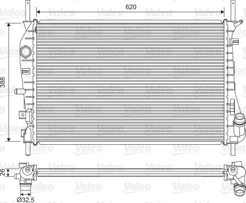 Valeo 735048 - Радиатор, охлаждане на двигателя vvparts.bg