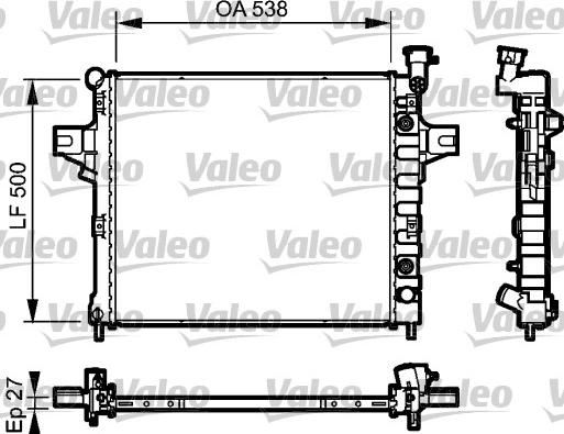 Valeo 735051 - Радиатор, охлаждане на двигателя vvparts.bg